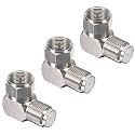 F Type Female to Male Adapter RG 6 Coaxial Cable Right Angle Connector 90 Degree for TV Cable, Tight Corner, Wall Plate Mounted, Flat Panel TV Mounting, Setup Box (3)