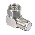 F Type Female to Male Adapter RG 6 Coaxial Cable Right Angle Connector 90 Degree for TV Cable, Tight Corner, Wall Plate Mounted, Flat Panel TV Mounting, Setup Box (1)