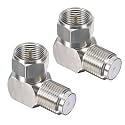 F Type Female to Male Adapter RG 6 Coaxial Cable Right Angle Connector 90 Degree for TV Cable, Tight Corner, Wall Plate Mounted, Flat Panel TV Mounting, Setup Box (2)