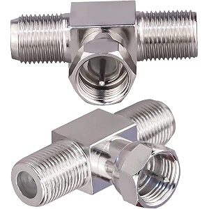 F Type Male to Dual Female Coaxial