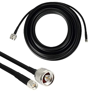 lmr400 low loss flexible coaxial cable n male to sma male type plug connectors 5 meters for 4g lte 5g wifi wireless router radio gps gsm landline phone-black