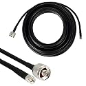 LMR400 Low Loss Flexible Coaxial Cable N Male to SMA Male Type Plug Connectors 5 meters for 4G LTE, 5G, WiFi Wireless Router, Radio, GPS, GSM Landline Phone-Black