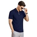 NETCLICK Polyester V-Neck with Zip Closure Polo
