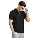 NETCLICK Polyester V-Neck with Zip Closure Polo