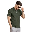 NETCLICK Polyester V-Neck with Zip Closure Polo