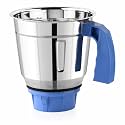 Netro Dry Jar 1L | 90g Blue Metal Base | Stainless Steel Dry Grinding Jar with Handle | Universal 4-Teeth Coupler, 2-Slot Design | Compatible with All Indian Mixer Grinders