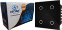 Netstar 4-Touch Smart WiFi Switch (Black) | Netstar App, Smart Life, Alexa, Google | 6 A Four Way Electrical Switch (Pack of 1 Number of Switches - 4)