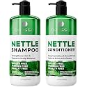 Nettle Shampoo and Conditioner Set - Sulfate Free to Boost Volume - Thickening, Strengthening, Volumizing Formula for Fine and Thinning Hair Women and Men - 16 Fl Oz (Pack of 2)