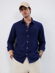 NETTO UOMO Men Solid Casual Dark Blue