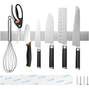 16 inch stainless steel magnetic knife holder magnetic knife strip magnetic knife bar rack block for kitchen utensil holder art supply organizer amp tool holder