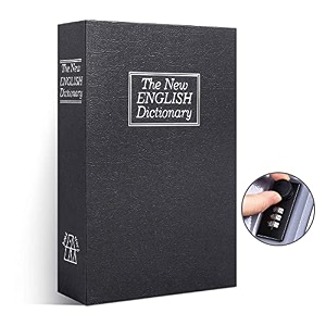 alloy steel book safe with 2 key lock dictionary diversion book safe portable safe boxcash jewellery kids moneydiamond ring etc key lock - blue small