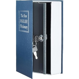 alloy steel book safe with 2 key lock dictionary diversion book safe portable safe boxcash jewellery kids moneydiamond ring etc large- 24  155  55 cm multi colour