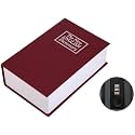 Alloy Steel Book Safe with Combination Lock, Dictionary Diversion Book Safe, Portable Safe Box,Cash, Jewellery, Kids, Money and Passport,Diamond ring Etc (Small- 18 * 11.5 * 5.5 cm, Red)