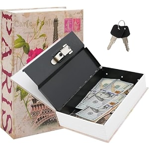 big locker jewellery home safe dictionary hidden secret book safe vault 2 keys jewelry money cash box for office home big- 24  155  55 cm big size paris-key lock