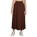 NEUDIS Women Black Ribbed Flared Maxi Skirt