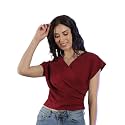 NEUDIS Women Polyester Knit Solid Fitted Overlap