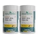 Neuherbs Gold Deep Sea 6X Omega 3 Fish Oil Capsules - 60 Softgels (Pack of 2) | 2400mg Fish Oil With EPA - 1080mg & DHA - 720mg | Vitamin E & D3 For Muscle, Brain & Joints Support | Lemon Flavour