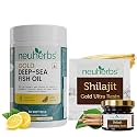 Neuherbs Gold Deep Sea Omega 3 Fish Oil 60 Softgels &amp; Shilajit Gold Ultra Resin 20 gm For Men &amp; Women | 1080mg EPA &amp; 720mg DHA | Omega-3 &amp; Shilajit Combo Pack for Heart, Brain, Muscle &amp; Joint Support