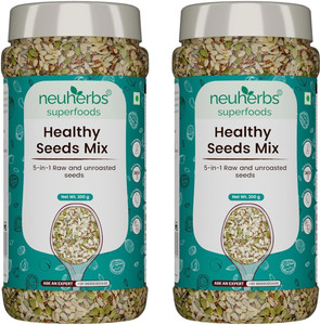 neuherbs raw  unroasted healthy seeds mix  rich in protein help in weight management mixed seeds 2 x 200 g