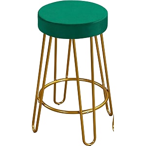 neumark decor bar counter height stools home barstools with upholstered velvet round backless seat and hairpin legs 1 pcs green
