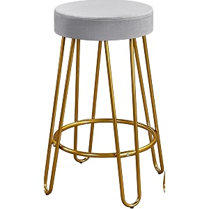 neumark decor bar counter height stools home barstools with upholstered velvet round backless seat and hairpin legs 1 pcs grey
