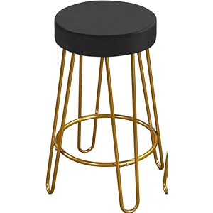 neumark decor bar counter height stools home barstools with upholstered velvet round backless seat and hairpin legs 1 pcs black