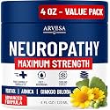 Neuropathy Cream Maximum Strength - Arnica, MSM, Hemp Seed Oil - Non-Greasy