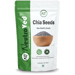neutraved chia seeds 250g  raw amp unpolished superfood  high fibre amp plant protein  rich in omega-3  gluten-free vegan-friendly  premium edible seeds for weight management