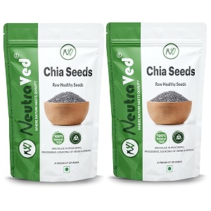 neutraved chia seeds - raw amp unroasted superfood for weight management omega-3 super seed rich protein amp fiber - 700g  vegan gluten-free natural chai seeds zipper pack of 2x350g