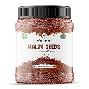 neutraved halim seeds 500g  aliv for eating superfood amp hair growth  asaliya  garden cress  haleem seeds  immunity booster - 500g jar