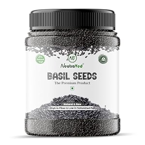 neutraved sabja seeds  500g jar whole basil seeds for eating falooda drinks smoothies desserts  seed amp dry fruits mix