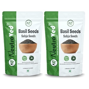 neutraved raw basil seeds 700g  edible sabja seeds for eating weight loss amp detox  natural unpolished rich in fiber amp omega-3 pack of 2x350g