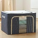 NEUTRINO Clothes Storage Box Foldable Steel Frame Clothes Organizer Storage Box for Wardrobe, Saree, Shirts, and Blankets (66 Ltr - Pack Of 1)