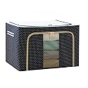 NEUTRINO Foldable Steel Frame Clothes Organizer Storage Box For Wardrobe, Saree, Shirts, And Blankets (44 Ltr -Oxford Fabric), Blue (Pack Of 1)