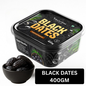 neutrione premium black dates  khajoor  khajur  soft dried healthy snack  rich in iron dry dates 1 x 400 g