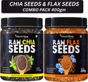 NeutriOne Raw Chia and Flax Seeds Combo with Protein and Fiber for Weightloss Management Chia Seeds, Brown Flax Seeds (2 x 200 g)