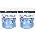 Neutrogena Fragrance-Free Makeup Remover Wipes Singles, Individually Wrapped Face Towelettes, Gently Remove Dirt, Oil, Waterproof Mascara &amp; Makeup, Alcohol-Free Daily Face Wipes, 20 ct (Pack of 12)