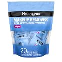 Neutrogena Makeup Remover Wipes, Daily Single Face Cleansing Towelettes, Makeup Removing Cleansing Wipes Removes Dirt & Oil, Alcohol-Free Face Towelettes, 20 ct (Pack of 6)