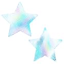 Neva Nude Iridescent Crystal Beamz Nipztix Pasties Nipple Covers for Festivals, Raves, Lingerie and More, Made in USA