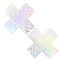 Neva Nude Iridescent Crystal Beamz Nipztix Pasties Nipple Covers for Festivals, Raves, Lingerie and More, Made in USA