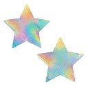 Neva Nude Iridescent Crystal Beamz Nipztix Pasties Nipple Covers for Festivals, Raves, Lingerie and More, Made in USA