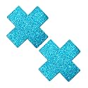 Neva Nude Iridescent Crystal Beamz Nipztix Pasties Nipple Covers for Festivals, Raves, Lingerie and More, Made in USA