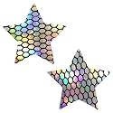 Neva Nude Iridescent Crystal Beamz Nipztix Pasties Nipple Covers for Festivals, Raves, Lingerie and More, Made in USA