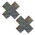 Neva Nude Iridescent Crystal Beamz Nipztix Pasties Nipple Covers for Festivals, Raves, Lingerie and More, Made in USA