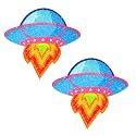 Neva Nude Iridescent Crystal Beamz Nipztix Pasties Nipple Covers for Festivals, Raves, Lingerie and More, Made in USA