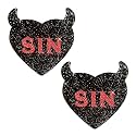 Neva Nude Iridescent Crystal Beamz Nipztix Pasties Nipple Covers for Festivals, Raves, Lingerie and More, Made in USA