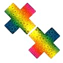 Neva Nude Iridescent Crystal Beamz Nipztix Pasties Nipple Covers for Festivals, Raves, Lingerie and More, Made in USA