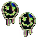 Neva Nude Iridescent Crystal Beamz Nipztix Pasties Nipple Covers for Festivals, Raves, Lingerie and More, Made in USA