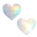 Neva Nude Iridescent Crystal Beamz Nipztix Pasties Nipple Covers for Festivals, Raves, Lingerie and More, Made in USA