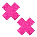 Neva Nude Iridescent Crystal Beamz Nipztix Pasties Nipple Covers for Festivals, Raves, Lingerie and More, Made in USA
